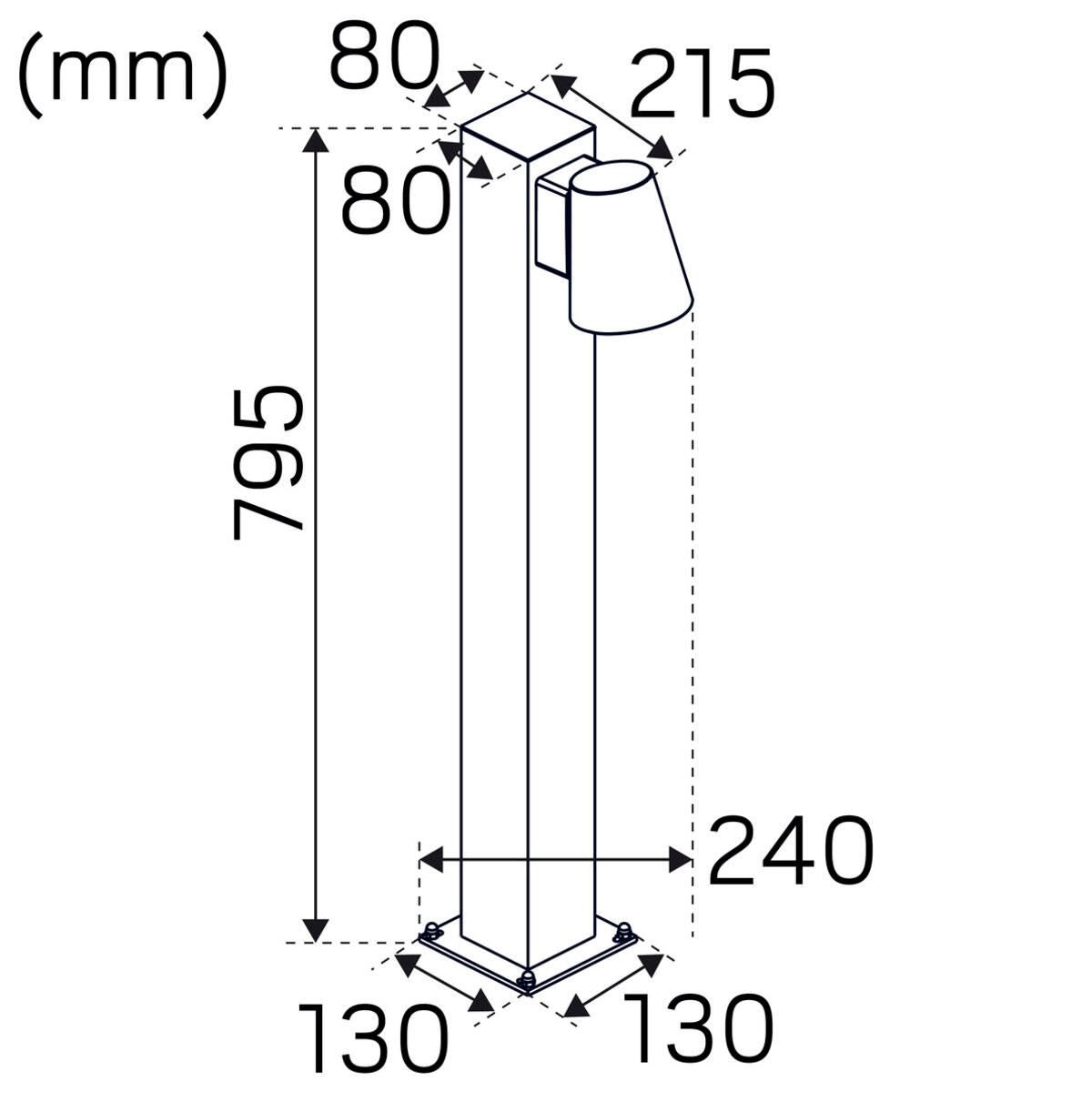 Hide-a-lite Cone Pillar mått