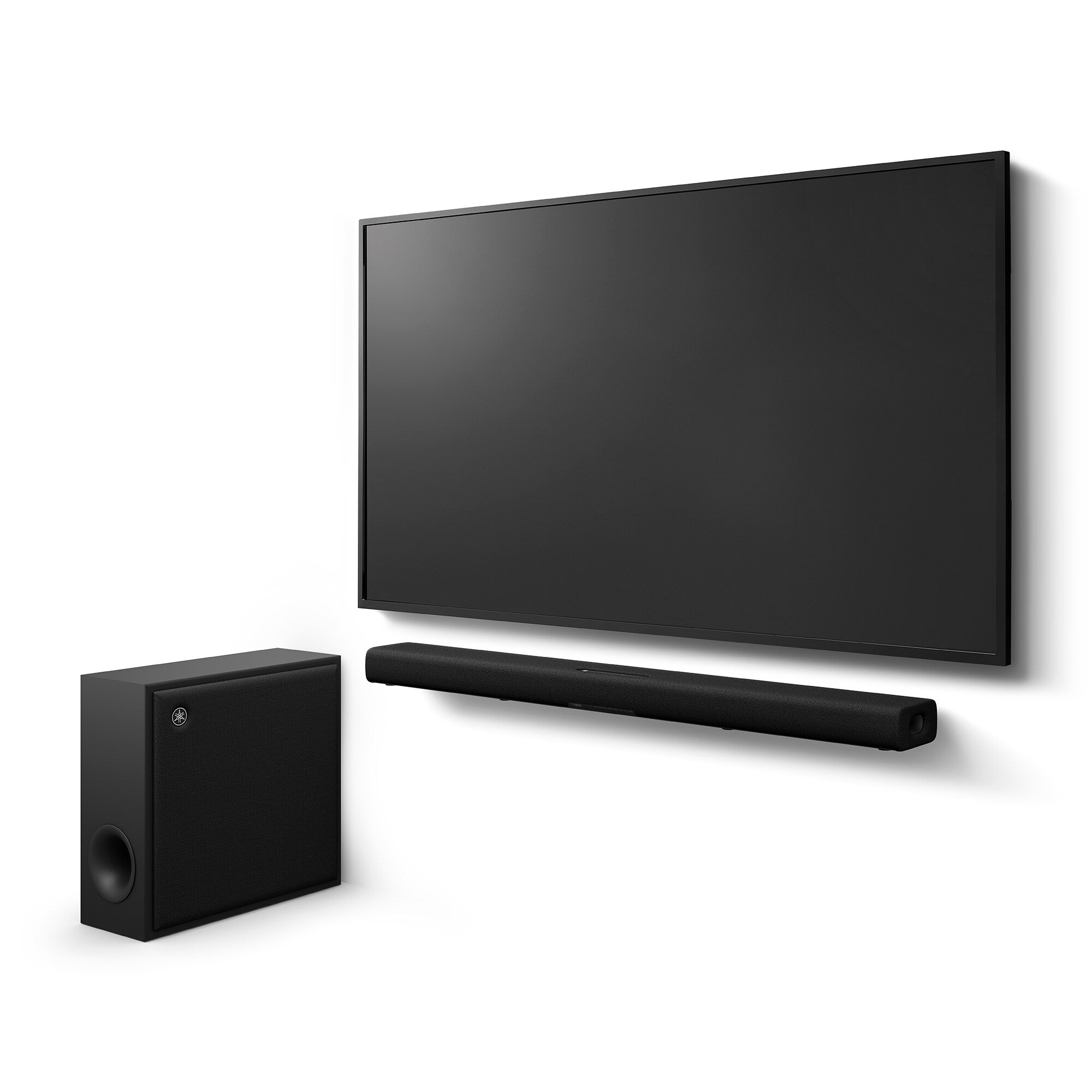 Yamaha TRUE X BAR 50A SR-X50A monterad vid TV